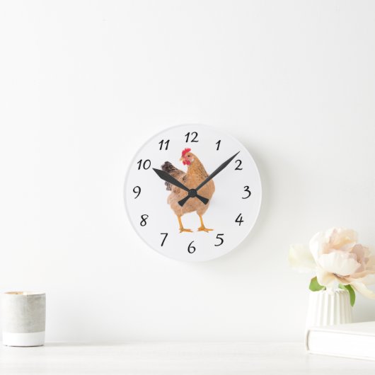 CHICKEN ROOSTER WALL CLOCK RONDE KLOK (Huis)