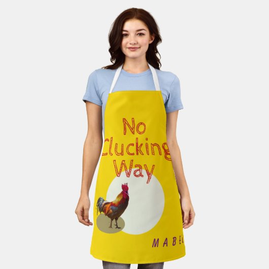 Chicken Rooster Yellow Fun No Clucking Way Schort (Gedragen)