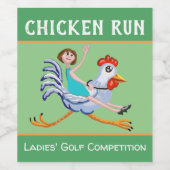 "Chicken Run" Dames Golf Competitie Prijs Wijn Etiket (Enkel label)