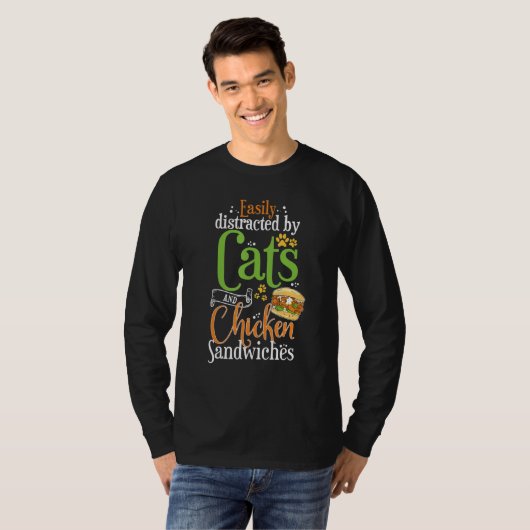 Chicken Sandwich  Cats and Chicken Burger T-shirt (Voorkant volledig)