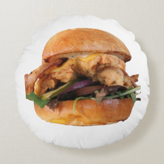 Chicken Sandwich Pillow Rond Kussen