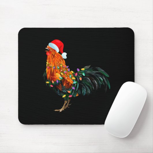Chicken Santa Christmas Tree Funny Chicken Lover C Muismat (Met muis)