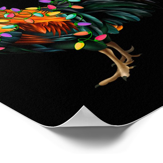 Chicken Santa Christmas Tree Funny Chicken Lover C Poster (Hoek)