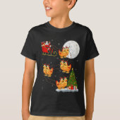 Chicken Santa Sleigh Flying Funny Magical Christma T-shirt (Voorkant)