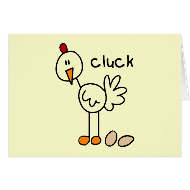 Chicken Says Cluck Tshirts en Gifts (Voorkant Horizontaal)
