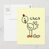 Chicken Says Cluck Tshirts en Gifts Briefkaart (Voorkant / Achterkant)