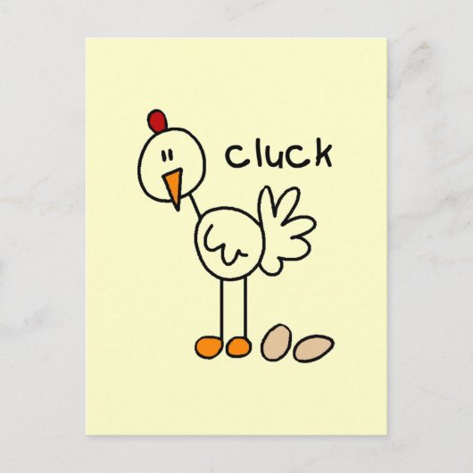 Chicken Says Cluck Tshirts en Gifts Briefkaart (Voorkant)