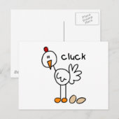 Chicken Says Cluck Tshirts en Gifts Briefkaart (Voorkant / Achterkant)