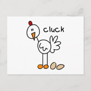 Chicken Says Cluck Tshirts en Gifts Briefkaart