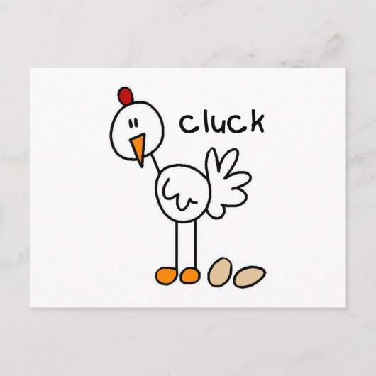 Chicken Says Cluck Tshirts en Gifts Briefkaart (Voorkant)