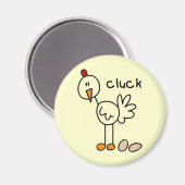 Chicken Says Cluck Tshirts en Gifts Magneet (Voorkant / Achterkant)