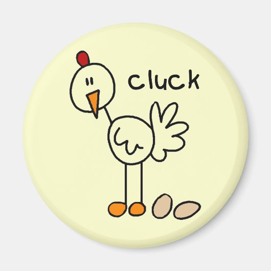 Chicken Says Cluck Tshirts en Gifts Magneet (Voorkant)