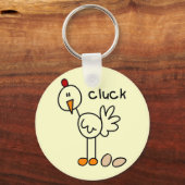 Chicken Says Cluck Tshirts en Gifts Sleutelhanger (Voorkant)