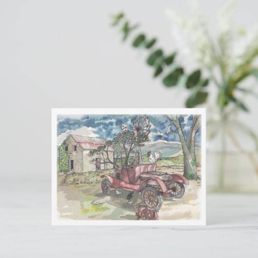 Chicken Scratch Briefkaart (Staand voorkant)