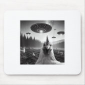 Chicken Selfie With Alien Ufo Tee Funny Gifts Men Muismat (Voorkant)