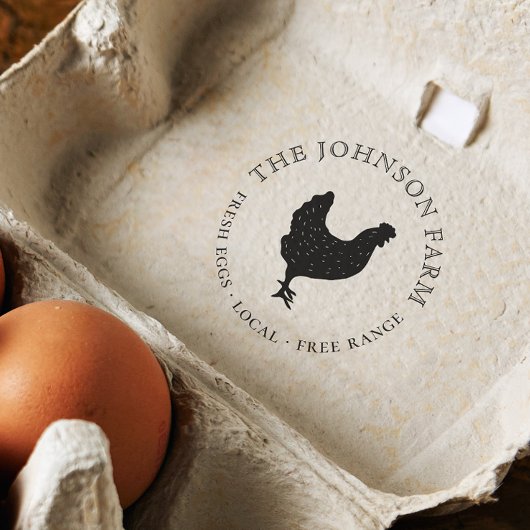  Chicken Silhouette Personalized Egg Rubberstempel