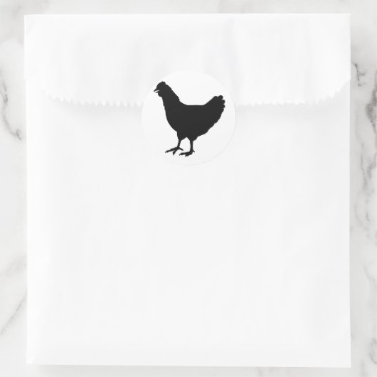 Chicken Silhouette Ronde Sticker (Tas)