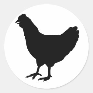Chicken Silhouette Ronde Sticker