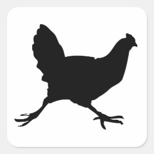 Chicken Silhouette Vierkante Sticker