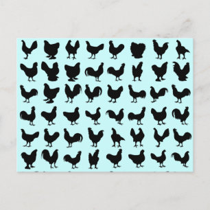 Chicken Silhouettes Briefkaart
