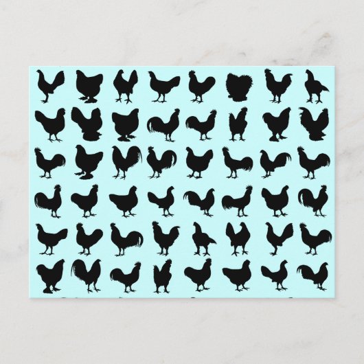 Chicken Silhouettes Briefkaart (Voorkant)