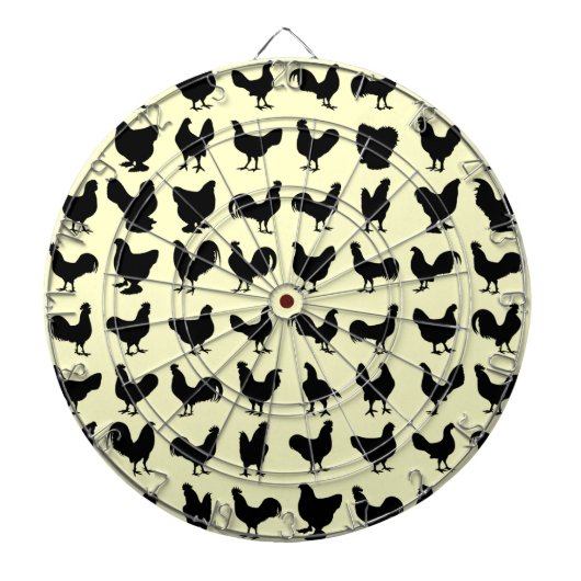 Chicken Silhouettes Dartbord (Voorkant)
