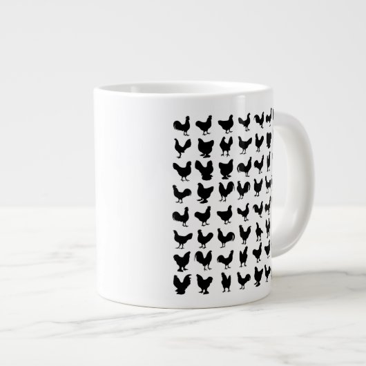 Chicken Silhouettes Grote Koffiekop (Voorkant rechts)