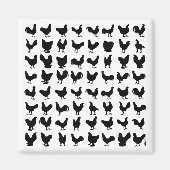 Chicken Silhouettes Magneet (Voorkant)