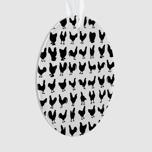 Chicken Silhouettes Ornament (voorkant)