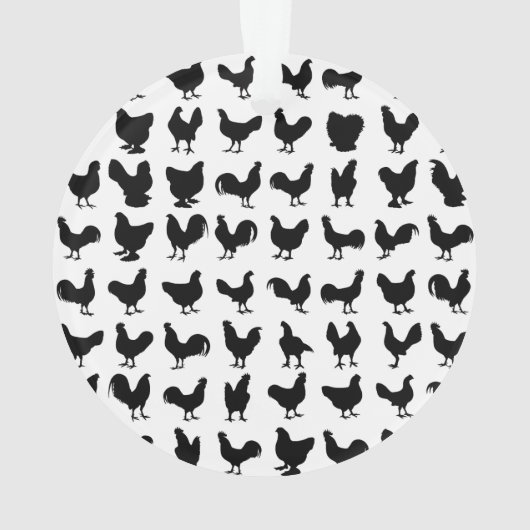 Chicken Silhouettes Ornament (achterkant)