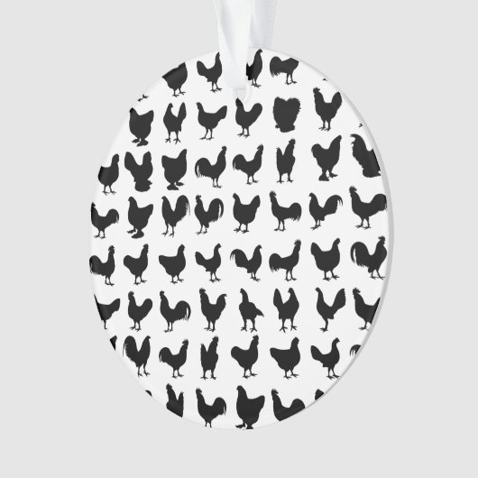 Chicken Silhouettes Ornament (voorkant)