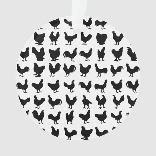 Chicken Silhouettes Ornament (voorkant)