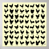 Chicken Silhouettes Poster (Voorkant)