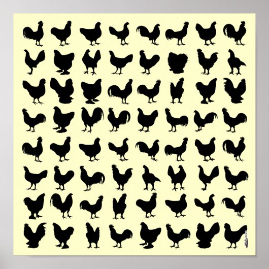 Chicken Silhouettes Poster (Voorkant)
