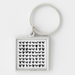 Chicken Silhouettes Sleutelhanger