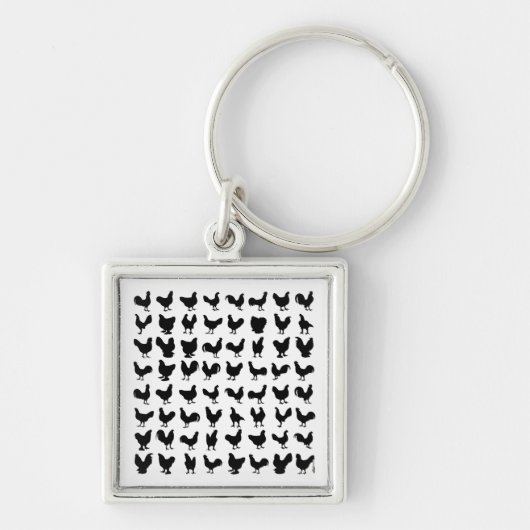 Chicken Silhouettes Sleutelhanger (Voorkant)
