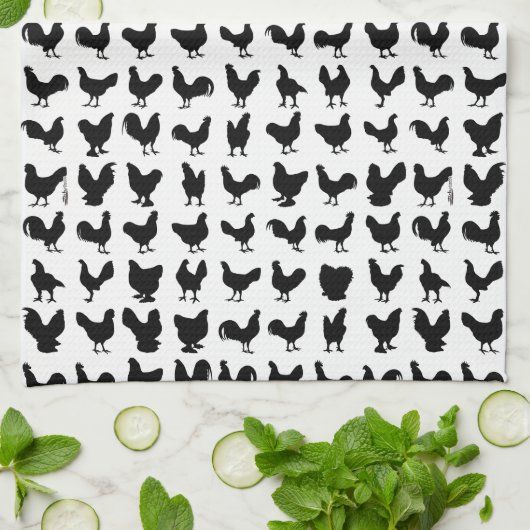 Chicken Silhouettes Theedoek (Gevouwen)