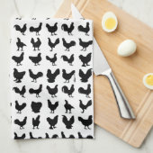 Chicken Silhouettes Theedoek (Quarter Fold)