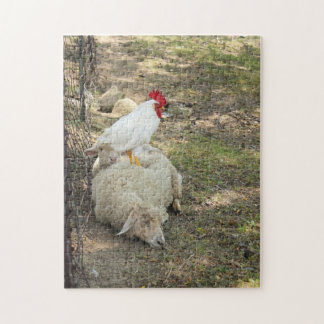Chicken Sitting on a Sheep Puzzle Legpuzzel