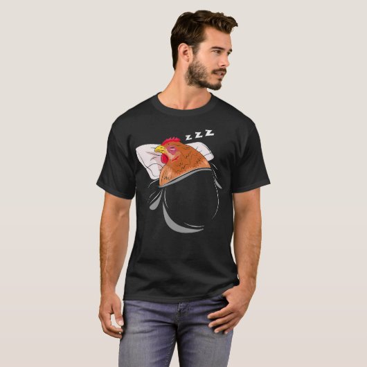 Chicken Sleeping Pajamas Nap PJs Outfit Farmer Gif T-shirt (Voorkant volledig)