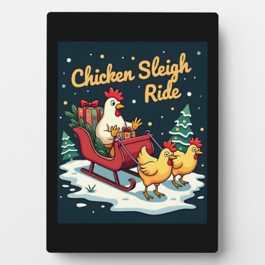 Chicken Sleigh Ride Fotoplaat (voorkant)