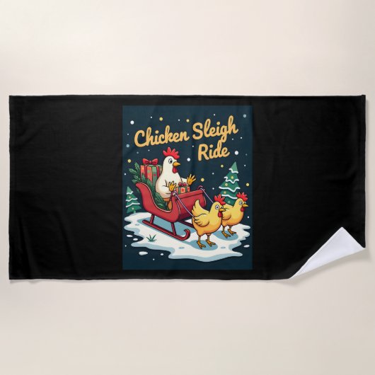 Chicken Sleigh Ride Strandlaken (Voorkant)