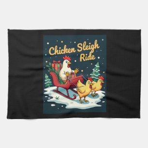 Chicken Sleigh Ride Theedoek