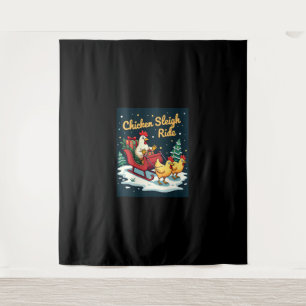 Chicken Sleigh Ride Wandkleed