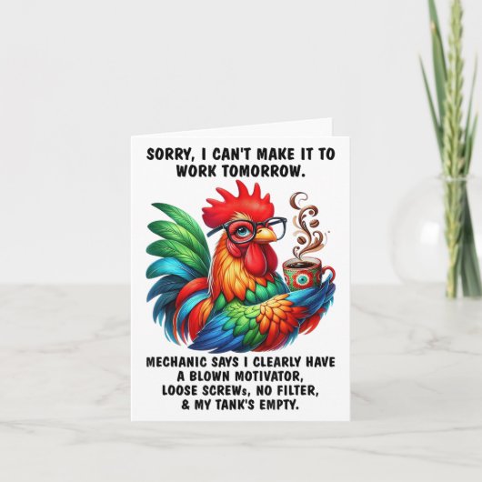 Chicken Sorry dat ik het morgen niet kan redden, h Kaart (Voorkant)