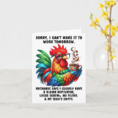 Chicken Sorry dat ik het morgen niet kan redden, h Kaart (Gele Bloem)