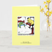 Chicken Soup 4 The Single Cartoon Wenskaart Kaart (Gele Bloem)