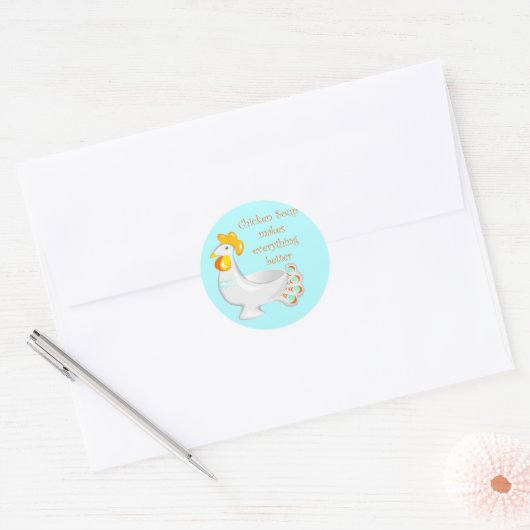 Chicken Soup Ronde Sticker (Envelop)