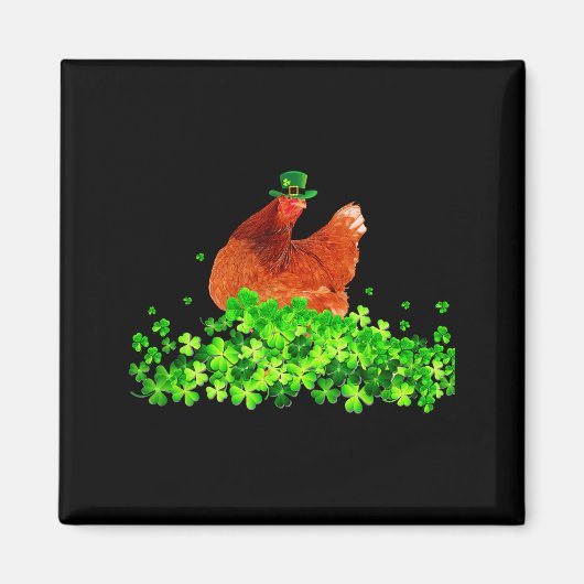 Chicken St Patricks Day Chicken Lover Irish Shamro Magneet (Voorkant)