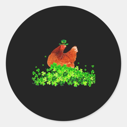 Chicken St Patricks Day Chicken Lover Irish Shamro Ronde Sticker (Voorkant)